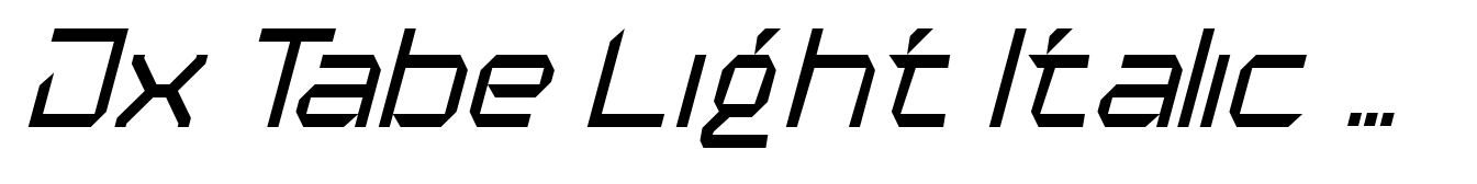 Jx Tabe Light Italic Condensed